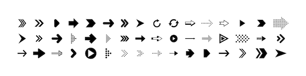 Flechas Iconos de vector de flecha Símbolos de flecha Signo del cursor Vector de flecha