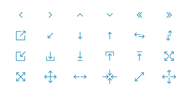 flechas lineales icono paquete vector línea delgada flecha derecha minimizar girar a la derecha flecha diagonal hacia arriba