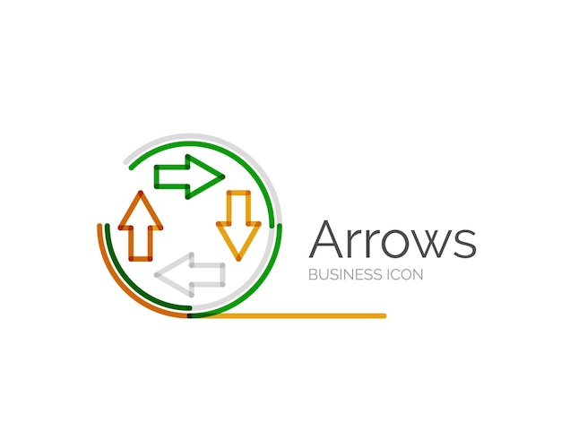 Flechas de logotipo de diseño minimalista de línea