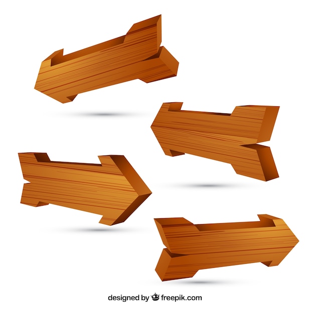 Vector flechas de madera