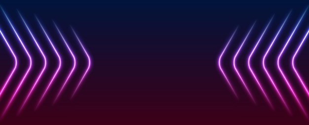 Flechas de neón abstractas azules y púrpuras tecnología diseño gráfico Fondo láser futurista Ilustración vectorial