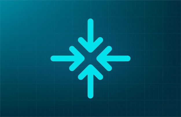 Las flechas en pantalla completa expanden el símbolo Ilustración vectorial en fondo azul Eps 10
