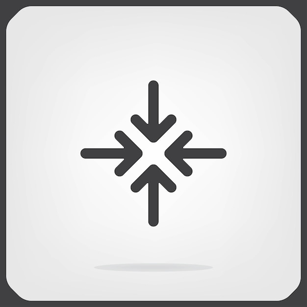 Las flechas en pantalla completa expanden el símbolo Ilustración vectorial en fondo gris Eps 10