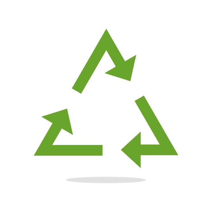 Vector flechas de reciclaje de forma triangular afilada