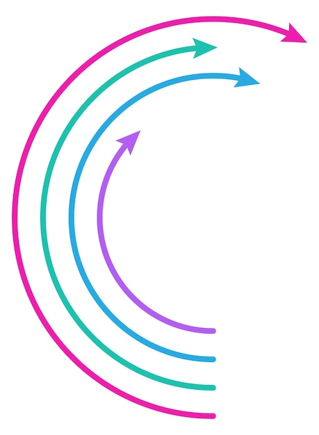 Vector flechas redondas círculo indicador de progreso elemento infográfico