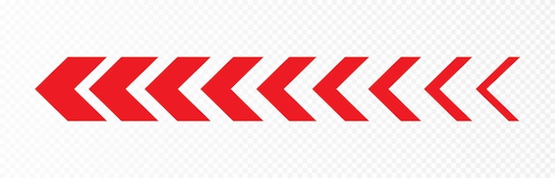 Las flechas rojas en un fondo blanco indican la dirección del indicador de movimiento