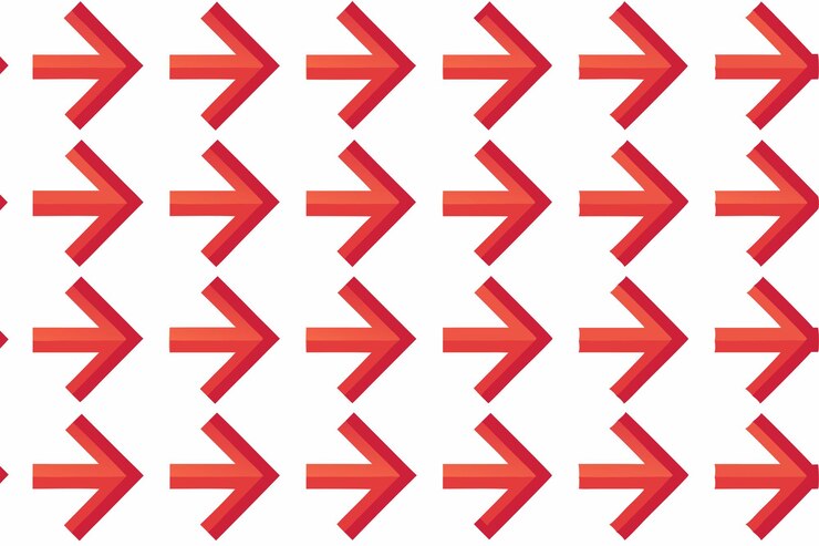 Vector flechas rojas que apuntan a la derecha con flechas que apuntan á la derecha