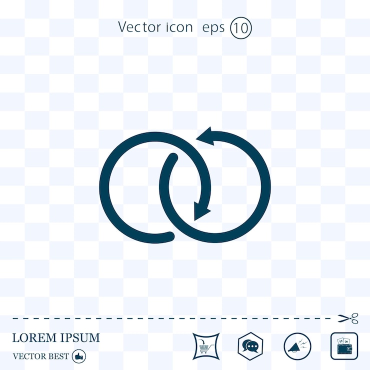 Vector flechas en un símbolo vectorial de gráfico circular sobre un fondo claro eps 10