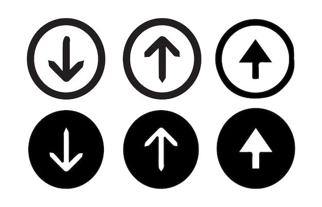 Las flechas son una colección de iconos grandes y negras. El cursor de la flecha es una flecha simple moderna.
