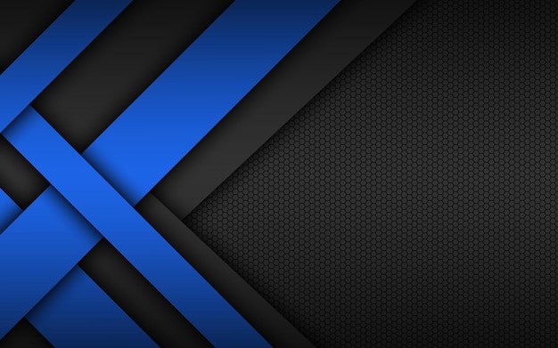 Flechas superpuestas negras y azules diseño de materiales modernos plantilla corporativa para su negocio vectorial abstracto fondo de pantalla ancha