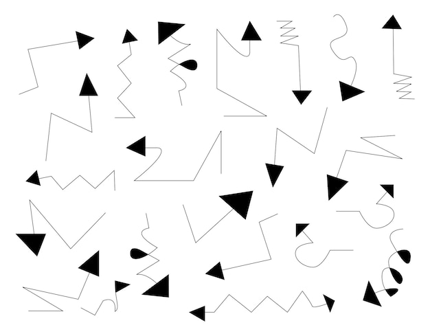 Flechas vectoriales en blanco y negro Conjunto de flechas diversas