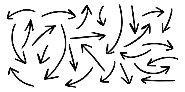 Flechas vectoriales dibujadas a mano