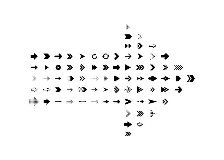 Vector flechas vectoriales íconos vectoriales de flechas conjunto grande de flechas en forma de flecha ilustración vectorial de flecha negra
