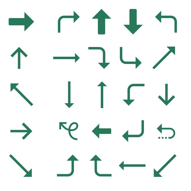 Flechas vectoriales libres icono plano conjunto moderno abstracto cursores simples punteros y dirección