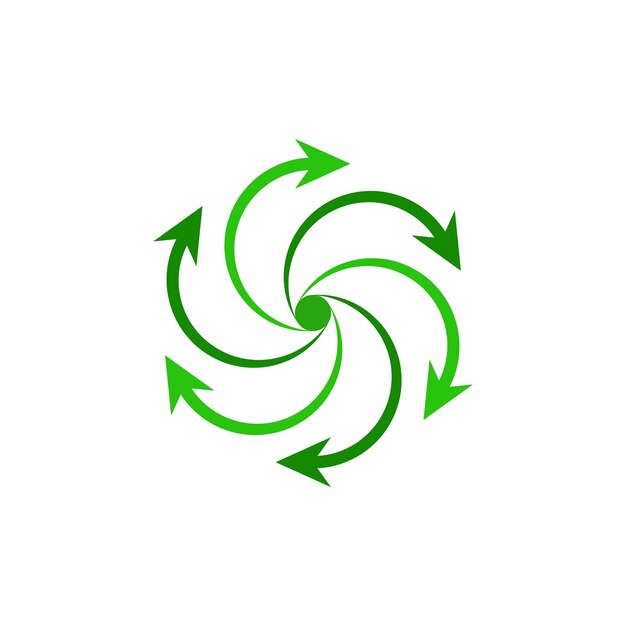 las flechas verdes reciclan el icono del logotipo eco