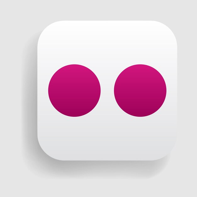 Flickr logo icono cuadrado con sombra