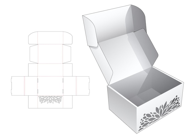 Flip box estarcido oculto con plantilla troquelada y maqueta 3d