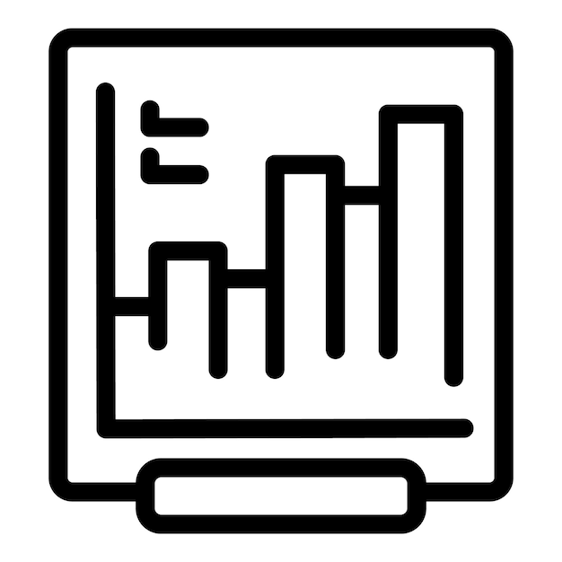 Flip chart que muestra gráficos de barras para presentaciones de negocios