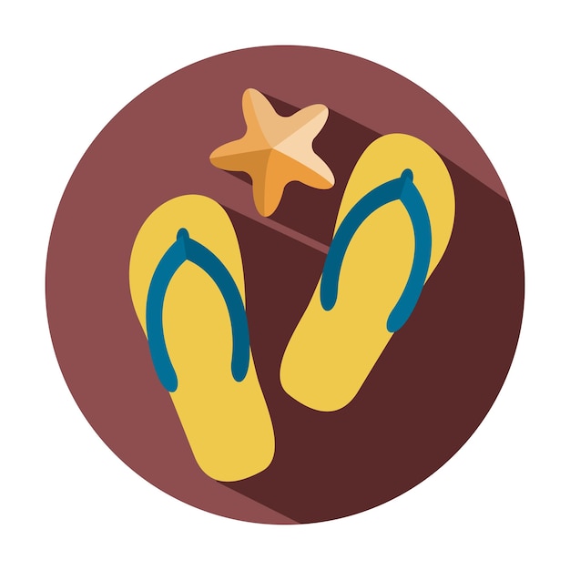 Flip-flops y estrellas de mar en una playa