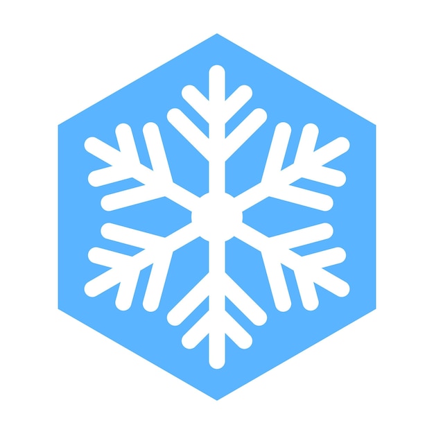 Floco de nieve aislado sobre un fondo blanco Ícono navideño Ilustración vectorial