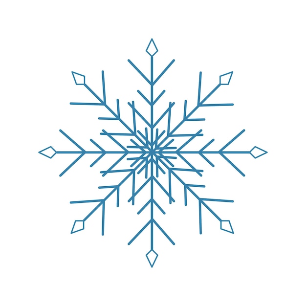 Flocos de nieve azules en fondo blanco icono ilustración vectorial fondo de invierno