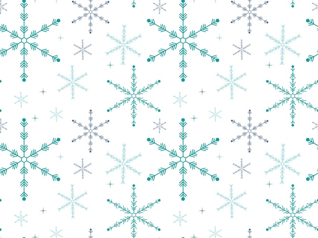 Flocos de nieve azules Patrón sin costura de Navidad simple Ilustración vectorial