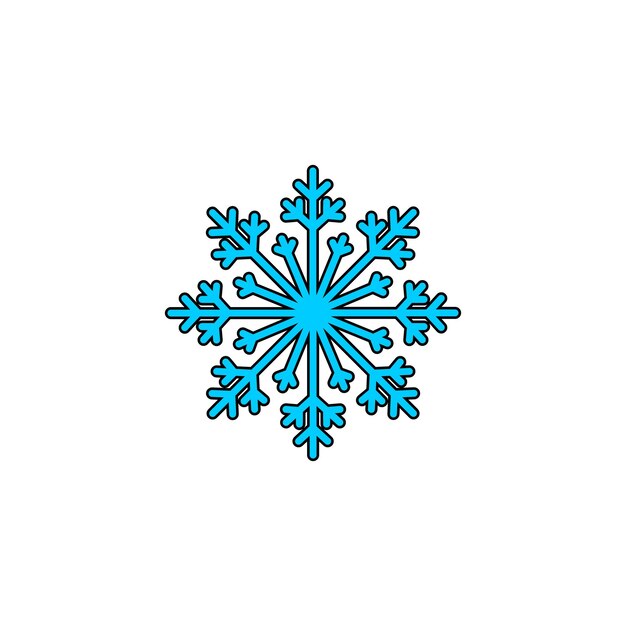 flocos de nieve con el contorno frío