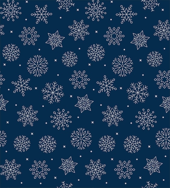 Flocos de nieve sin costuras sobre un fondo azul