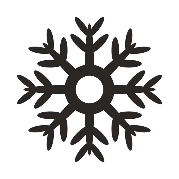 Flocos de nieve dibujados a mano Ilustración navideña sobre fondo blanco