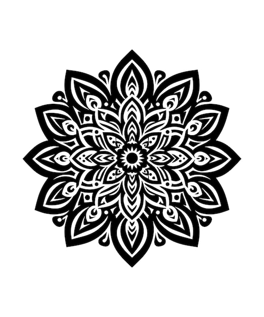 Flocos de nieve en estencil de vector 11 estilo mandala