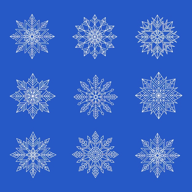Flocos de nieve en estilo geométrico