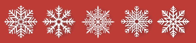 Flocos de nieve y fondo azul aislado con ilustración vectorial de malla degradada