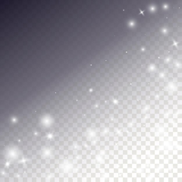 Flocos de nieve Fondo PNG Flocos blancos de nieve caída Invierno Vector Abstracto Superposición de galaxias Puntos con Bokeh Deslizamiento de nieve con polvo cósmico Filtro de año nuevo aislado Textura congelada realista