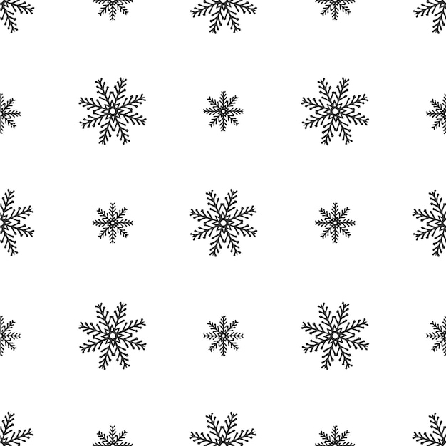 Flocos de nieve Ilustración gráfica vectorial de patrón sin costuras para Navidad y Año Nuevo