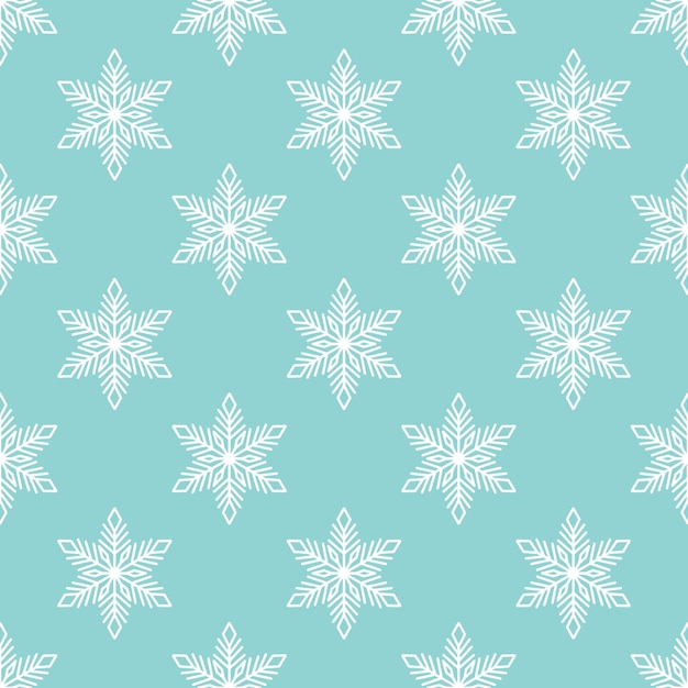 Flocos de nieve patrón sin costuras detallado ilustración de línea vectorial dibujada a mano contorno gráfico dibujado de Navidad y Año Nuevo fondo para invierno helado diseño embalaje de regalos embalaje textil