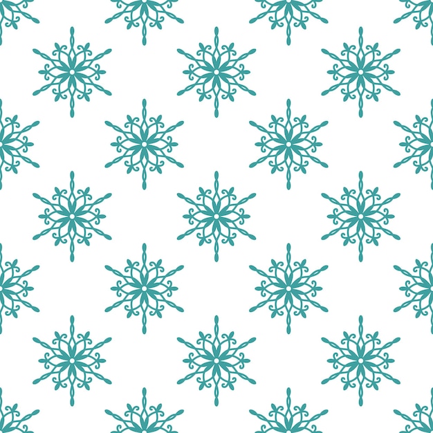 Flocos de nieve patrón sin costuras detallado ilustración de línea vectorial dibujada a mano contorno gráfico dibujado de Navidad y Año Nuevo fondo para invierno helado diseño embalaje de regalos embalaje textil