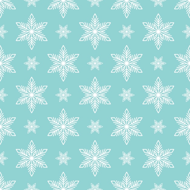 Flocos de nieve patrón sin costuras dibujado a mano ilustración de línea vectorial contorno gráfico dibujado de Navidad y Año Nuevo fondo para diseños de invierno embalaje de regalos papel tapiz textil