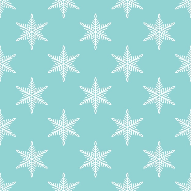 Flocos de nieve patrón sin costuras dibujado a mano ilustración de línea vectorial contorno gráfico dibujado de Navidad y Año Nuevo fondo para diseños de invierno embalaje de regalos papel tapiz textil