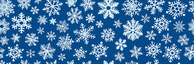 Flocos de nieve patrón sin costuras de invierno vector de fondo estandarte
