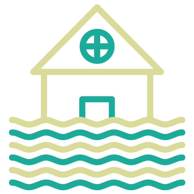 Vector flood vector icon illustration of natural disaster iconset