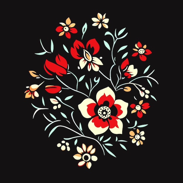 Floor artístico Diseños florales dibujados a mano que envuelven la gracia
