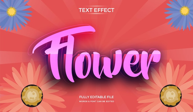 Flor 3d efecto de texto editable