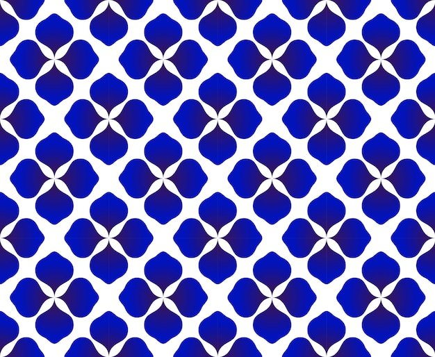 Flor abstracta patrón azul y blanco