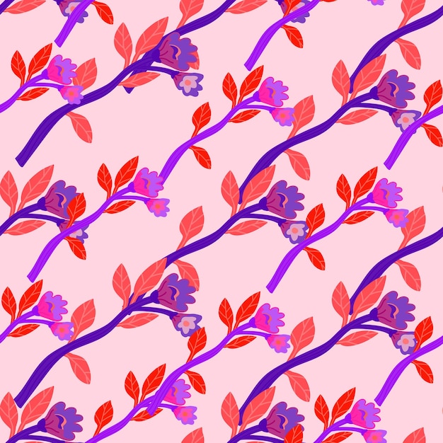 Flor abstracta de patrones sin fisuras Fondo de pantalla floral creativo Estilo de arte ingenuo