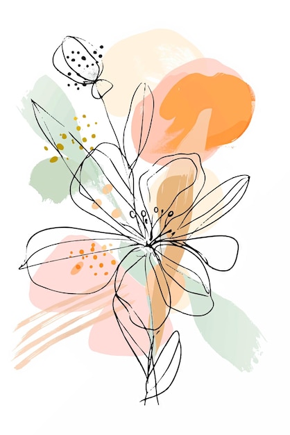 Flor de acuarela abstracta dibujada a mano por vector