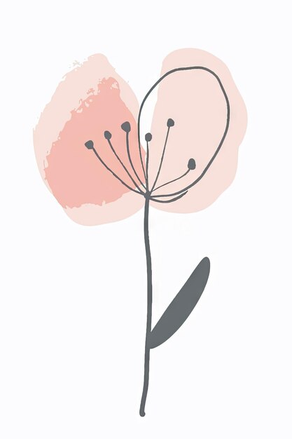 Flor de acuarela abstracta dibujada a mano por vector