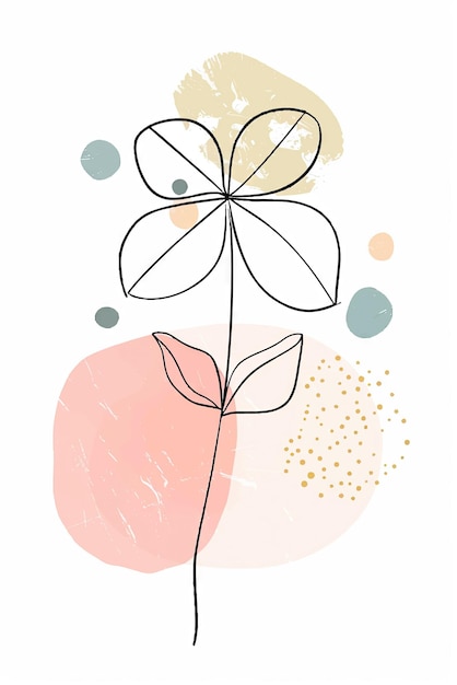 Flor de acuarela abstracta dibujada a mano por vector