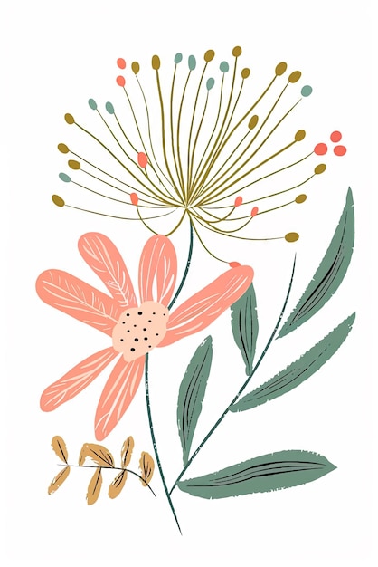 Flor de acuarela abstracta dibujada a mano por vector