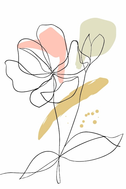 Flor de acuarela abstracta dibujada a mano por vector