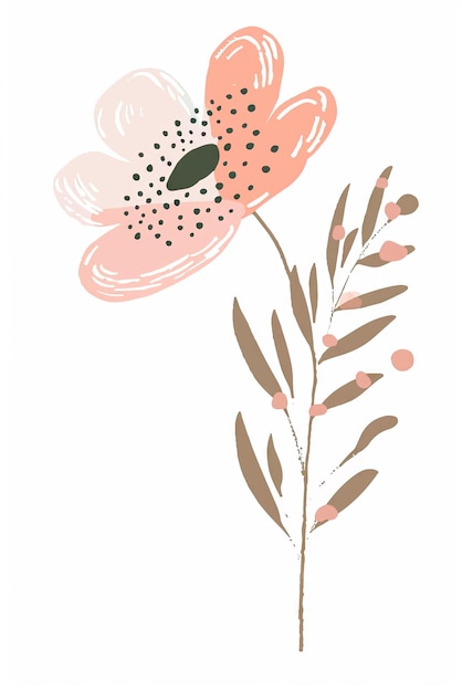 Flor de acuarela abstracta dibujada a mano por vector